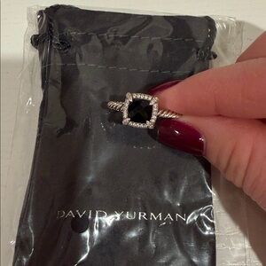 David Yurman Silver Ring with Black Stone